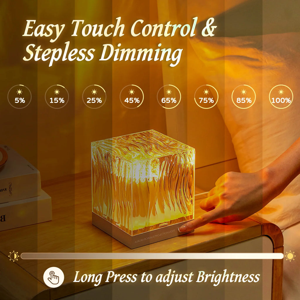 Aurora Glow Wave Illumination Light Mood Lamp Present Nightstand Decor Living Space Ambient Lighting